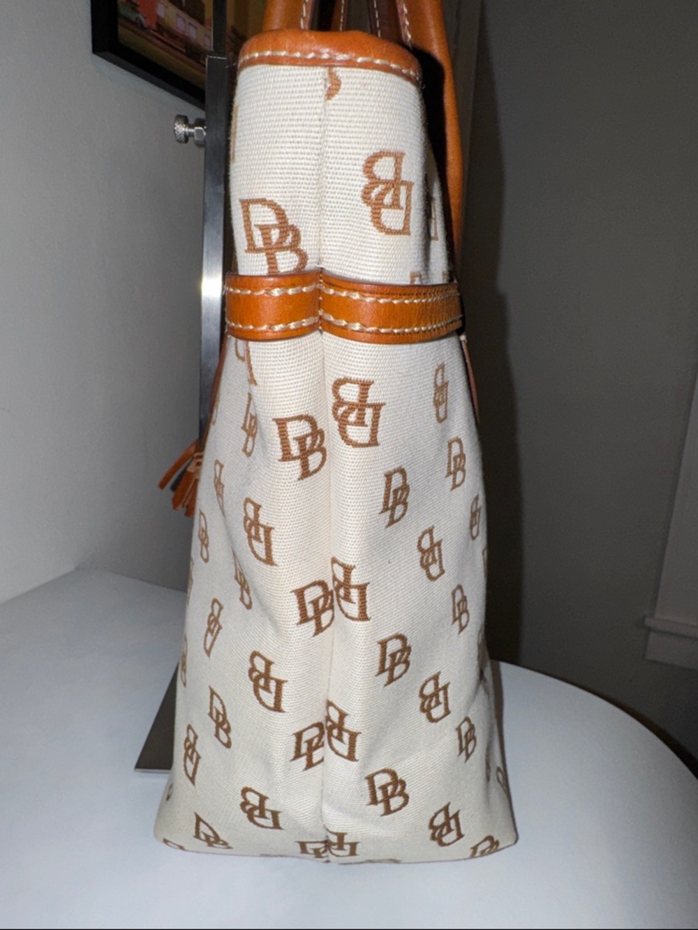 Dooney & Bourke Jenna Monogram Signature Tote Bucket Bag - Picture 6 of 15